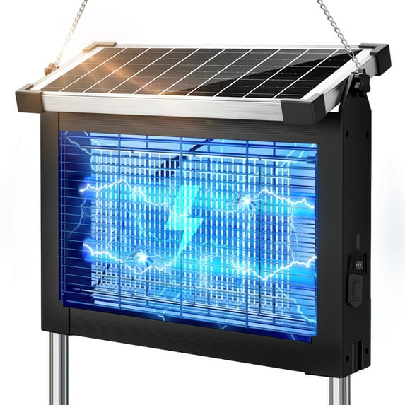 AENKYO Solar Bug Zapper Outdoor, Aenkyo 4500V Mosquito Killer Lamp, 1-Acre & IPX5 Electric Trap for Patio Camping
